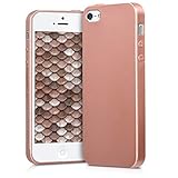 kwmobile Case kompatibel mit Apple iPhone SE (1.Gen 2016) / 5 / 5S - Hülle Silikon metallisch schimmernd - Handyhülle Metallic Roseg