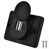 Auto USB Ladegerät 3.1A Auto Dual Schwarz ABS USB Port Ladegerät Steckdose 12V Wasserdicht Dual USB Ladegerät Auto Dual USB Port Ladebuchse für Car Boat M