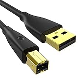 Syncwire USB 2.0-Druckerkabel 2M - Scannerkabel USB A auf USB B für HP, Canon, Dell, Samsung, Epson, Lexmark, Brother - Schw