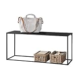 [en.casa] Konsolentisch Beistelltisch 50x115x32 cm Wohnzimmertisch Industrie-Design Metall Schw