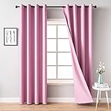 MIULEE 2er Set Verdunklungsvorhang Soft Blickdicht Vorhang Gardinen Raumverdunkelung mit Ösen Thermogardine Ösenvorhang Verdunkelungsgardinen für Schlafzimmer Wohnzimmer, 140x260 cm, R