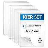 PEARWAY™ - [10er Set] ultra klare Plexiglas Ersatz Platten - 180 x 130 x 1,1mm (5x7 Zoll) - durchsichtige Ersatz Glasscheibe wie Acrylplatte oder Acrylg