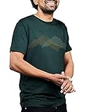 Woolday I Merino T-Shirt Herren Rundhals aus 100%, superfeiner Merinowolle mit Aufdruck I Stoff aus Deutschland, genäht in Portugal I Dunkelgrün I XXL