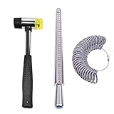 Magiin Ringgrößenmesser Jewelers Gummi Hammer Ringmaß Dorn Set Messgerät Ringmesser Metall Werkzeug für Schmuckherstellung M