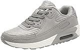 Saihui Damen Schnürschuhe Bequem Turnschuhe Mesh Air Laufschuhe Fitnessschuhe Atmungsaktiv Running Bequem Sneakers Straßenlaufschuhe (EU:36, Grau)