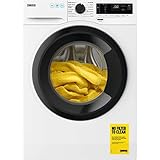 Zanussi ZWF142F3G1 Waschmaschine, Frontlader, 10 kg / 1400 U/min, Inverter-Motor, Schnell- und Allergieprogramm, Trommel, Soft-Trommel, XXL, LCD-Panel, Schwarz, Weiß Co, C