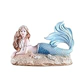 Cakunmik Mermaid Decoration Object Aquarium Small Mermaid Decoration Princess Nordic Wind Ornament Resin Decoration Creative Gift, Mermaid Landscaping Ornaments,B