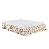 HNTKSM Bed Skirt Bed Base Cover Elastic-Bett-Rock mit Bettfläche Plissee Bett Röcke for Hauptdekoration for 1,8 bis 2 m Bett Möbel Ohne Pillowcase (Color : Natural)