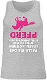 Shirtracer Pferde Geschenk und Reiten Zubehör - Falls Sie das lesen können - Pferd Weiß/Fuchsia - XXL - Grau meliert - Spruch - BCTM072 - Tanktop Herren und Tank-Top M