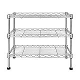 Certeo Küchenregal Leon | HxBxT: 20 x 45 x 45 | Verchromt | 3 Etagen | Kühlschrank Regal Wand Hängereg
