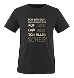 Comedy Shirts - ACH wie gut, DASS niemand weiß, auf was und Wen ich Alles scheiß! - Herren T-Shirt - Schwarz/Hellbraun-Beige Gr. XXL