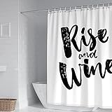 Beydodo Badewanne Vorhang 150x200 Polyester Waschbar, Badezimmer Duschvorhang Wasserdicht Antischimmel Rise and Wine M