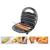 Tragbare Mini-Hot-Dog-Maschine Aus Rostfreiem Stahl Zum Grillen Von Würstchen Mit Doppelten Rillen Auf Der Edelstahloberfläche Und Beidseitiger Heizung Fangkai77-F