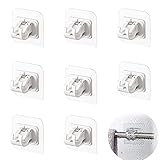 BXYC Shower Curtain Rod Holder,8pcs Curtain Rod Bracket,Hooks Stick On,Curtain Rod Holder,Shower Curtain Rod Mount Holder for Wall Adhesive,Nail Free Adjustable Rod Bracket Holders (White)