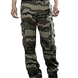 BGUK Herren Cargo Hose Baumwolle Outdoor Hose Männer Camouflage Hose Combat Tactical Hose mit vielen Taschen Ranger Hose Arb