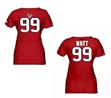 Majestic Athletic Damen NFL Football T-Shirt Houston Texans J.J. Watt #99,Rot,L