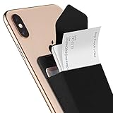 Sinjimoru Slim Wallet für Smartphones, Visitenkarten Etui mit Verschluss, Karten Portemonnaie für Handy, Card Holder, Wiederverwendbares Kartenetui für iPhone und Android. Sinji Pouch L-Flap Schw