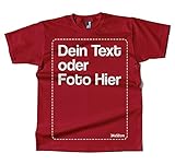 BLAK TEE Herren Personalisierbares T-Shirt Selbst Gestalten mit Foto und Text T-Shirt Roter Ziegelstein S