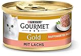 PURINA GOURMET Gold Raffiniertes Ragout Katzenfutter nass, mit Lachs, 12er Pack (12 x 85g)