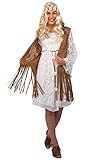 shoperama Damen Fransen-Weste in Wildleder-Optik für Cowgirl Hippie Indianerin 60er 70er J