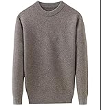 Herbst Winter Verdickung 100% reines Kaschmir Pullover Herren Casual Computer Gestrickt O-Neck Pullover Dunkelbraun 5XL