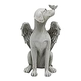 XMYNB Engel Hund Dekoration Statue, Hohe Simulation Flügel Hunde Figur Kreative Harz Welpen Skulpturen Tier Landschaft Dekor für Yard Ornament Haus & Büro Dek