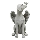XMYNB Engel Hund Dekoration Statue, Hohe Simulation Flügel Hunde Figur Kreative Harz Welpen Skulpturen Tier Landschaft Dekor für Yard Ornament Haus & Büro Dek