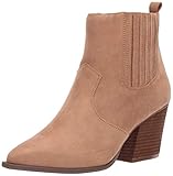 The Drop Sia Damen Western Knöchelhoher Stiefel mit spitzer Zehenpartie, Beige (Sand), 38 EU