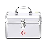 Erste-Hilfe-Set Abschließbare Erste-Hilfe-Box Sicherheitsschloss Medizin-Aufbewahrungsbox Mit Tragbarem Griff Für Auto, Heim, Reise, Camping, Büro Oder Sp