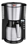 Melitta 6738044 Look Therm 1011-16, Filterkaffeemaschine mit Thermkanne und Timer-Funktion, AromaSelector, Schwarz Filter-Kaffeemaschine, Edelstahl, 1.4