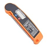 Digitales LCD-Fleischthermometer, wasserdichtes Instant-Read-Lebensmittelthermometer mit klappbarer Sonde zum Kochen von Rindfleisch in der Küche BBQ Grill Temp Tester(orange)