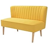 vidaXL Sofa 2-Sitzer Stoffsofa Loungesofa Couch Stoff 117 x 55,5 x 77 cm Gelb