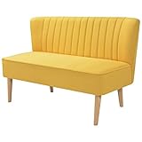 vidaXL Sofa 2-Sitzer Stoffsofa Loungesofa Couch Stoff 117 x 55,5 x 77 cm Gelb