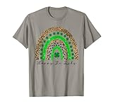 Leopard Regenbogen Kleeblatt Happy Go Lucky St Patrick's Day T-S