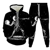 SSBZYES Herren Hoodie Jogginghose Herren Große Größe Pullover Anzug Paar Pullover Astronaut Gedruckt Langarm Loser H
