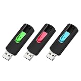 Aiibe USB-Stick (8 GB, 8 GB, USB 2.0, 8 GB, Rot / Grün / Cyan), 3 Stück