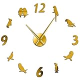 Wanduhr American Football Spieler DIY Wanduhr Rahmenlose Sport 3D Spiegeloberfläche Rugby Fans Geschenk Silb