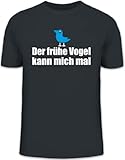 Shirtstreet24, Der frühe Vogel kann Mich mal, Herren T-Shirt Fun Shirt Funshirt, Größe: XL,Darkgrey