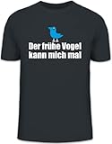 Shirtstreet24, Der frühe Vogel kann Mich mal, Herren T-Shirt Fun Shirt Funshirt, Größe: XXL,Darkgrey