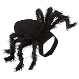 Zhou-YuXiang General Horror Simulation Pet Plush Spider Makeover Party Dress Up Black Halloween Dekorationen für H