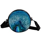 Staroutah Sling Bag,Umhängetaschen Sling Rucksack Crossbody Bag Backpack Schultertasche Hiking Sports Backpack Casual Daypack Blauer Achat-Marmor-Faux-D