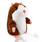 Elektronische Hamster Spielzeug, Sprechender Hamster-Spielzeug, Plüsch Hamster, Elektronische Tonaufnahme aus Plüsch, Interaktives Spielzeug für Baby Kinder, für Kinder Frühes Lern-Geschenk(Hellbraun)