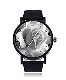 Porzellan Rose Flower Ultrathin Herren Damen Armbanduhr Business Casual Sport Quarz Uhr für Frauen Herren Wasserdicht Unisex Armb