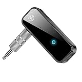 Aux Bluetooth Adapter Auto, Drahtloser Aux Bluetooth 5.0 Adapter mit Freisprechanrufen, Bluetooth Empfänger für Auto, Kopfhörer und Heimstereosy