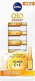 NIVEA Q10 ENERGY Anti-Falten 7 Tage – 7 Ampullen (7 x 1 ml), Gesichtskur mit 100% hautidentischem Q10, Vitamin C und Vitamin E, Gesichtspflege mildert Fältchen und müde Haut sichtb