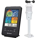 Bresser 7002535 Wetterstation Funk mit Außensensor WLAN Profi Windmesser 3-in-1 mit Farbdisplay