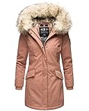 Navahoo Damen Winter Jacke Parka Mantel Winterjacke warm Kunstfell Premium B669 [B669-Christa-Terracotta-Gr.S]