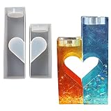 Luckxing Silikonformen für Kerzenhalter aus Harz, 2 Größen, Herzförmige Candlestick Harz Formen Kristallguss Epoxy Silikonformen DIY Formen für Hochzeitsfeier Valentinstag