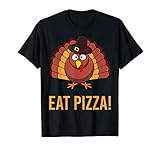 Eat Pizza Orange Turkey With Hat T-S