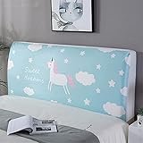 FANSU Bett Kopfteil Bezug Hussen, Staubdicht Bettkopfteil Hussen Elastische Dehnbare All-Inclusive Staubdichte Abdeckung für Schlafzimmer Bett Dekor (Einhorn,200cm)